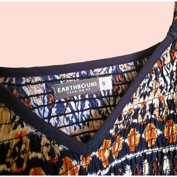 Earthbound Trading co Ruched Short Sleeve Tunic Dress Small - Picture 3 of 4